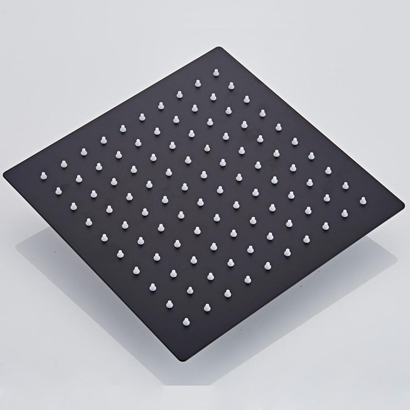 Regenduschkopf Schwarz Matt Quadratisch in Größe 20cm - 40cm