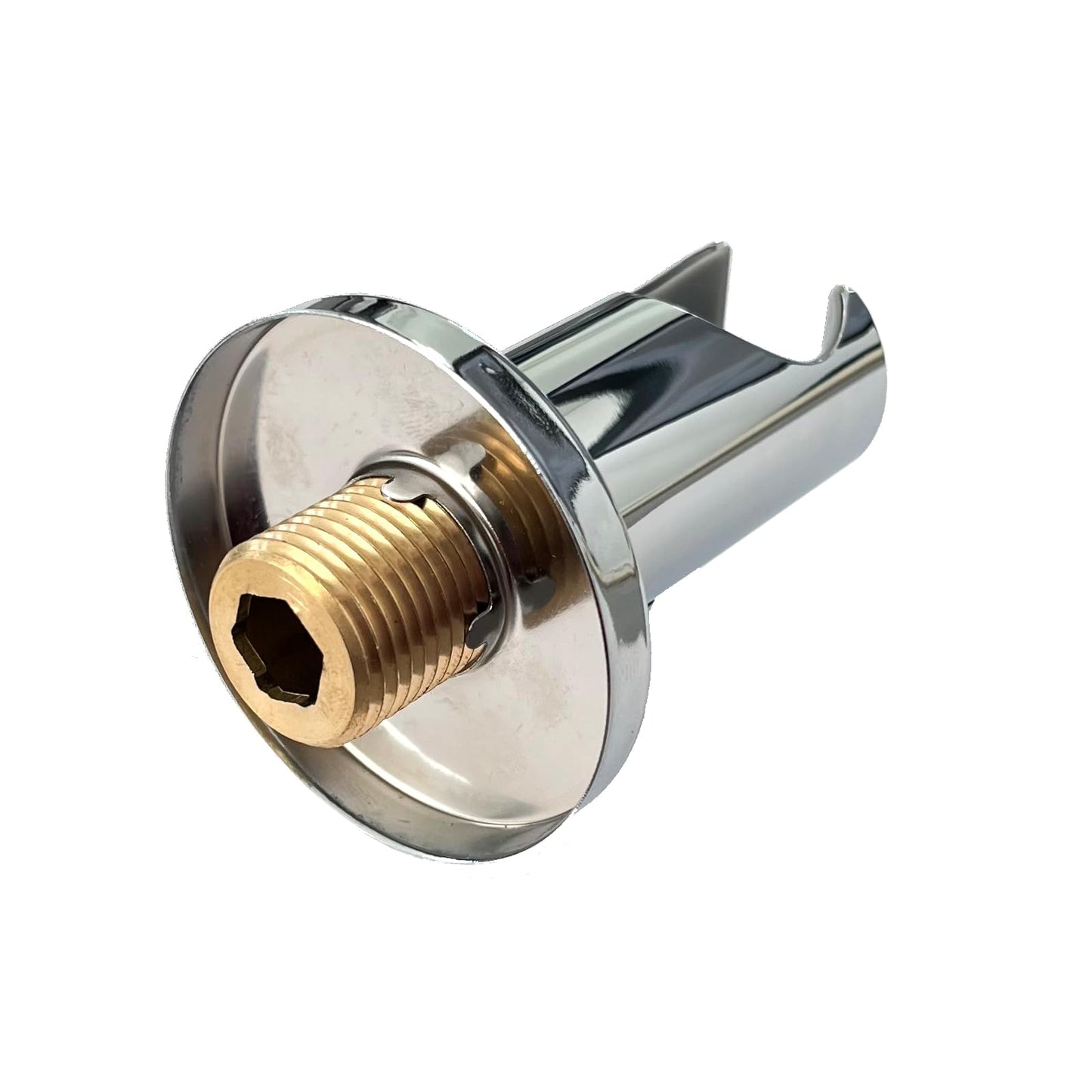 Wandanschlussbogen AD-P89 mit Brausehalter in Silber verchromt - Rund
