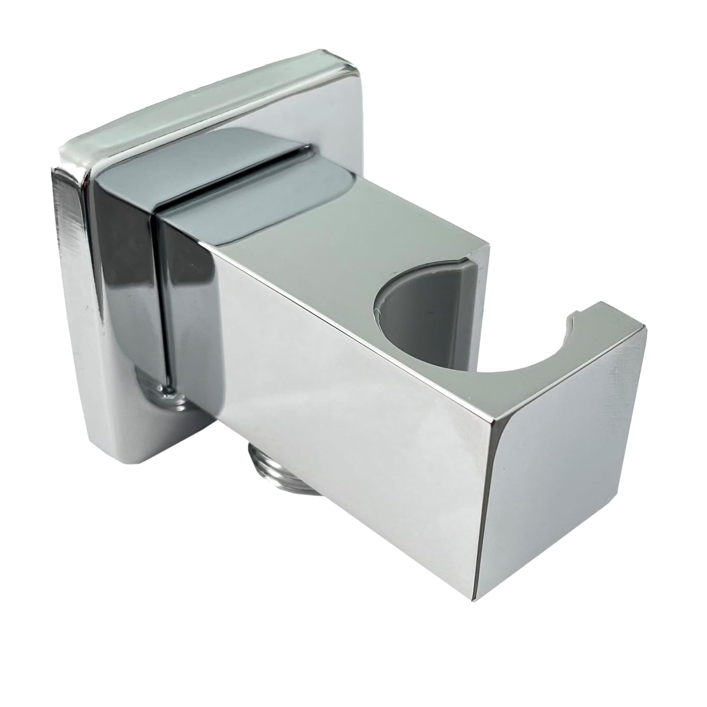 Wandanschlussbogen AD-P90 mit Brausehalter Silber verchromt - Eckig