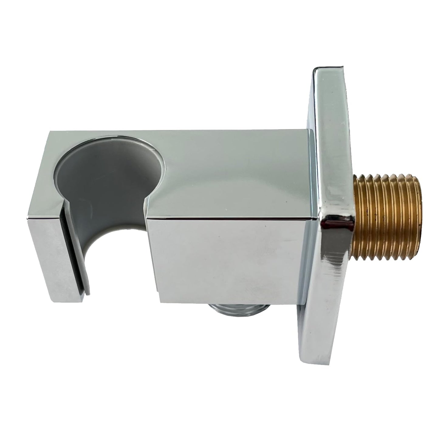 Wandanschlussbogen AD-P90 mit Brausehalter Silber verchromt - Eckig