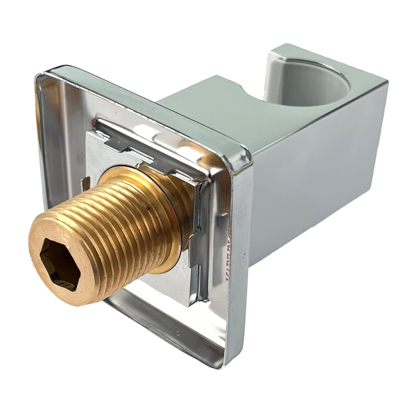 Wandanschlussbogen AD-P90 mit Brausehalter Silber verchromt - Eckig