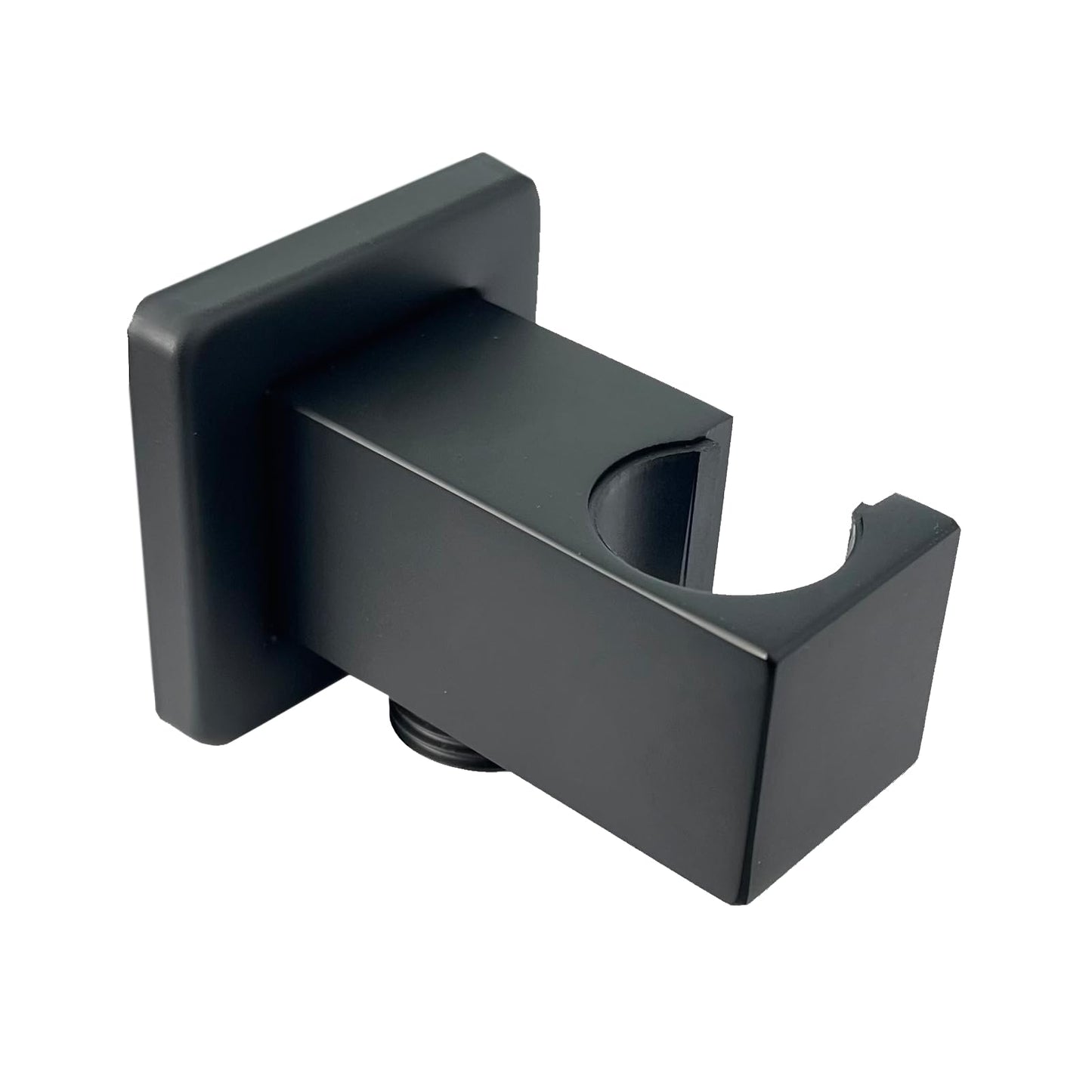 Wandanschlussbogen AD-P90 Black mit Brausehalter in Schwarz Matt - Eckig