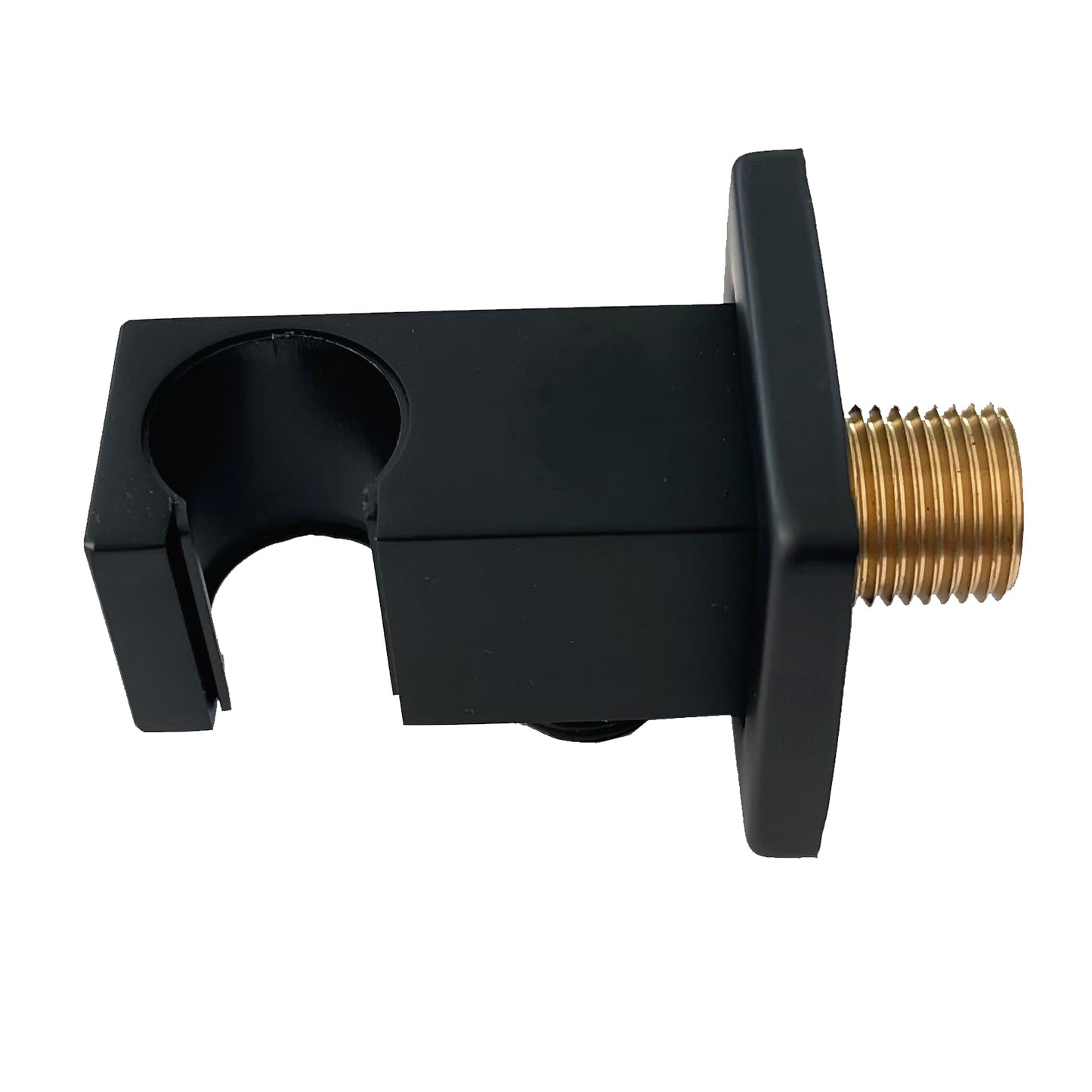 Wandanschlussbogen AD-P90 Black mit Brausehalter in Schwarz Matt - Eckig