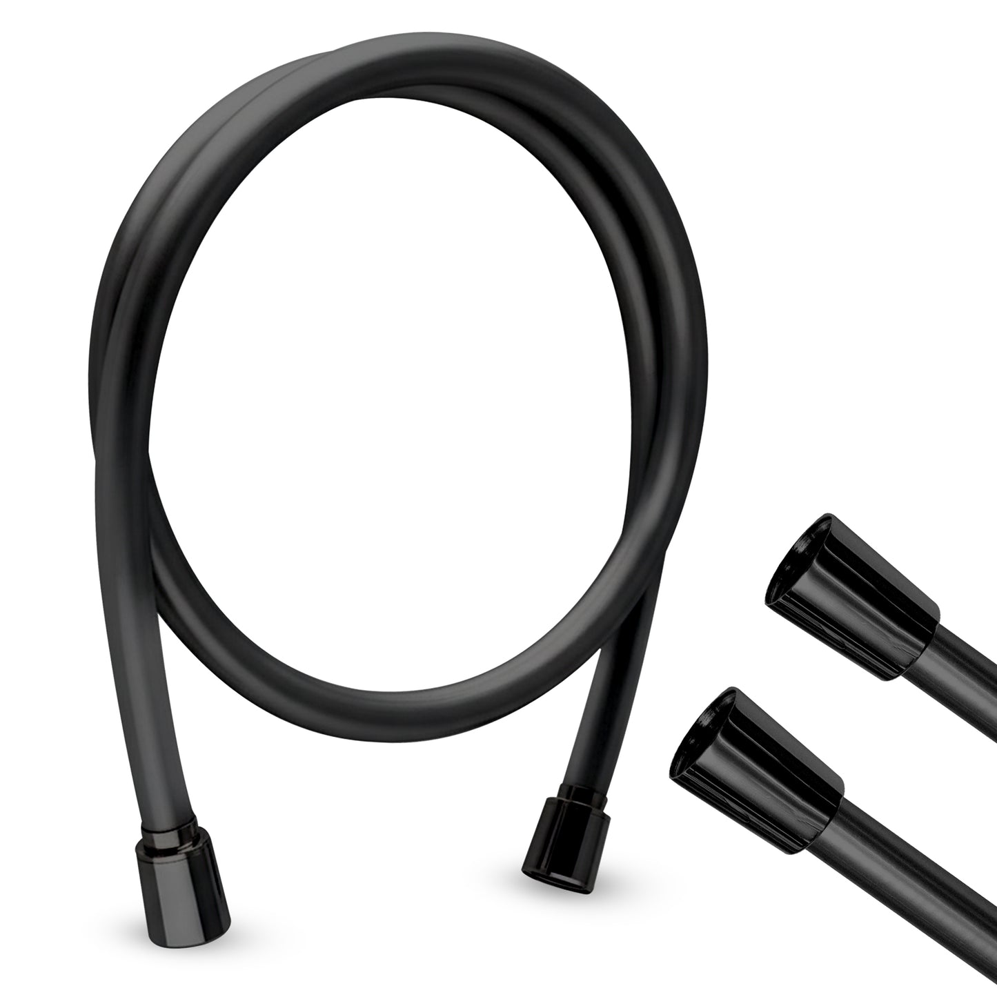 Duschschlauch Schwarz Matt in Länge: 60cm - 250cm