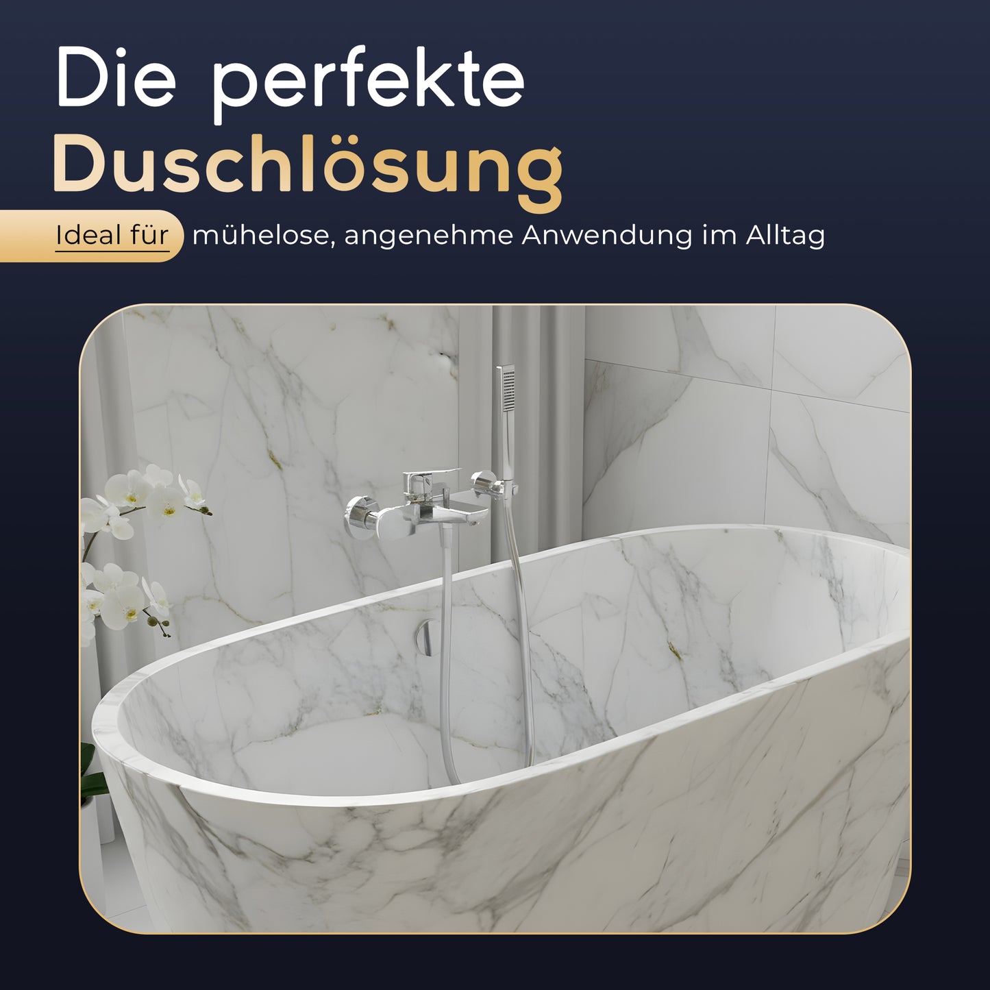 Duschschlauch Silber Matt in Länge: 60cm - 250cm