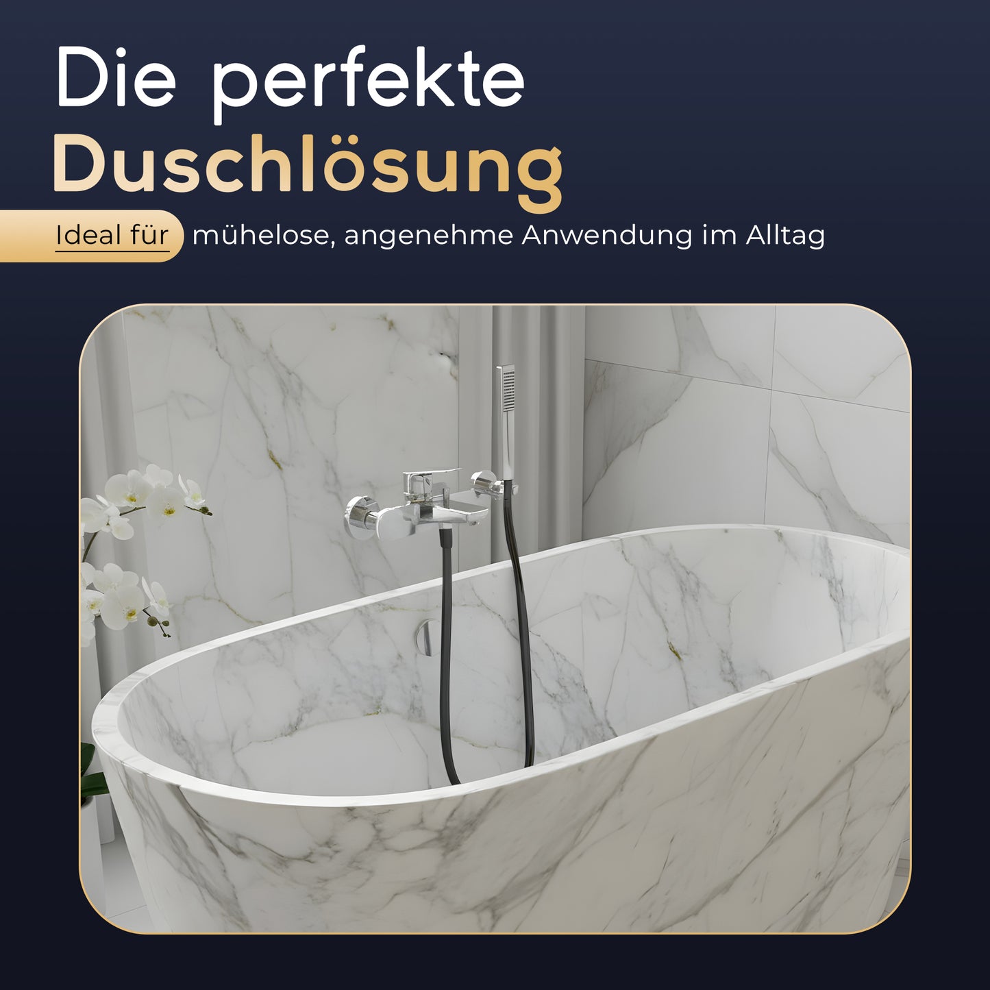 Duschschlauch Schwarz Matt in Länge: 60cm - 250cm