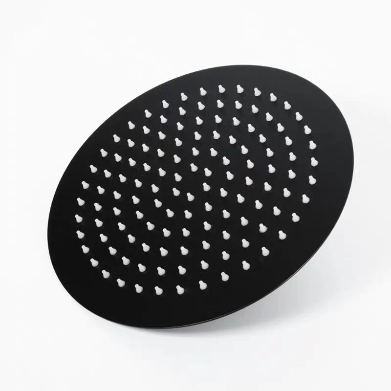 Regenduschkopf Schwarz Matt Rund in Größe 20cm - 40cm