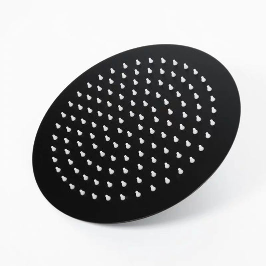 Regenduschkopf Schwarz Matt Rund in Größe 20cm - 40cm
