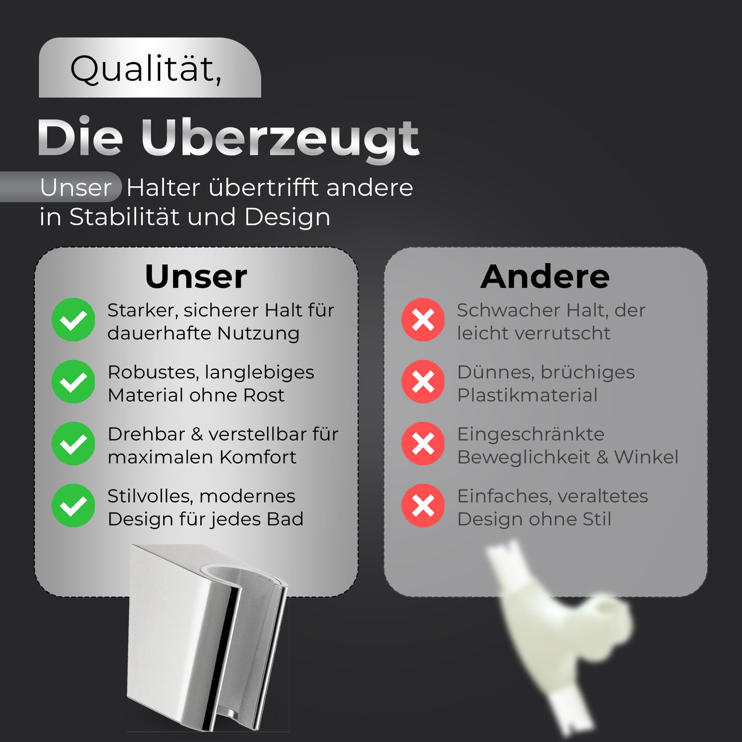 Duschkopfhalterung AD-5 Handbrause Halterung Duschkopfhalter