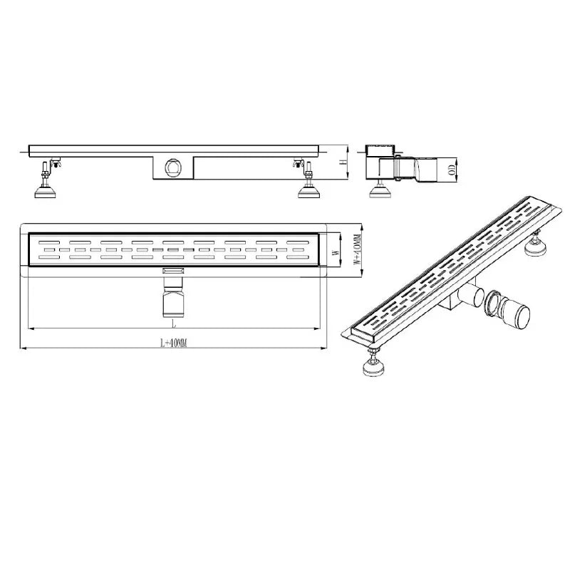 Duschrinne/Ablaufrinne TG01 Befließbar inkl. Siphon